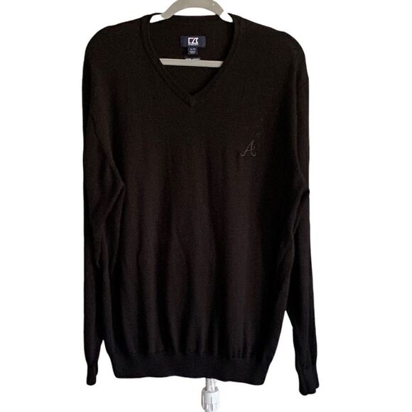 Cutter & Buck Atlanta Braves Insignia Merino Wool Blend Mens Sweater Sz XL - Picture 3 of 10